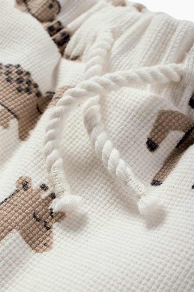 Bébés garçons - Animaux sauvages - short pour bébé - texturé - blanc crème