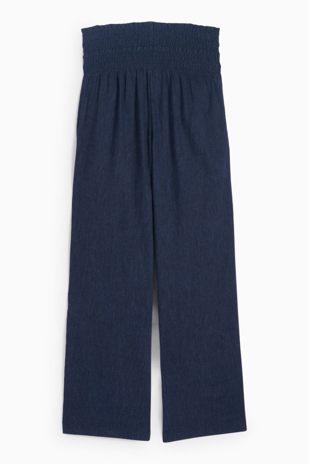 Femei - Pantaloni gravide - amestec de in - albastru închis