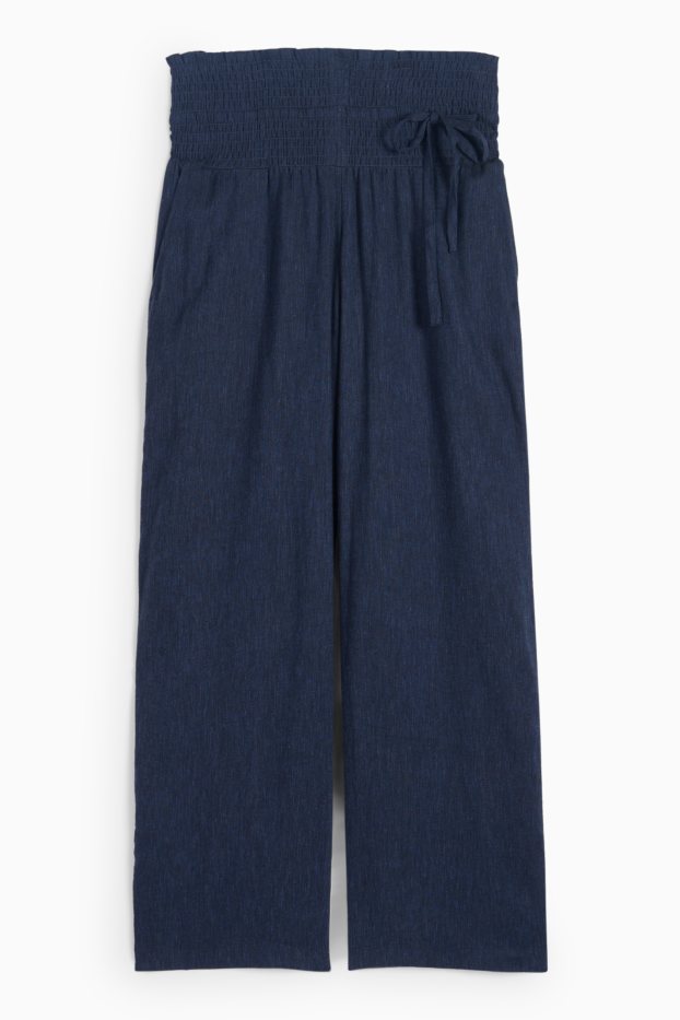 Femei - Pantaloni gravide - amestec de in - albastru închis