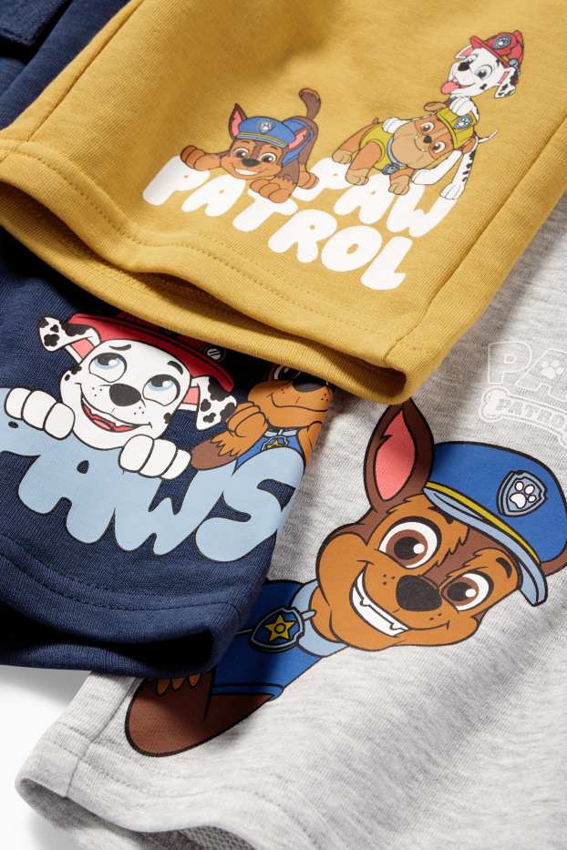 Kinder Buben - Multipack 3er - PAW Patrol - Chase - Sweat-Bermudas - gelb