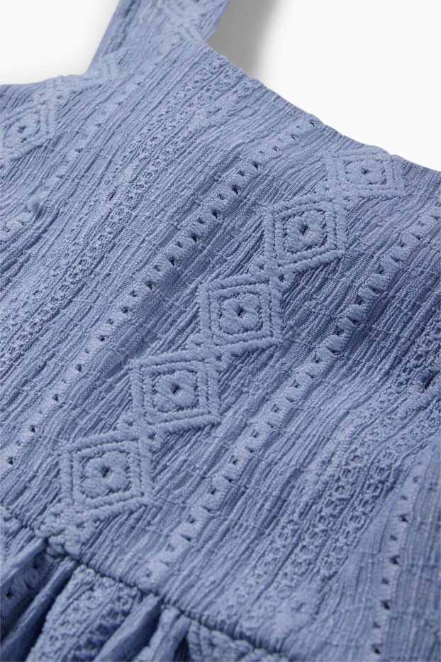 Kinder Mädchen - Set - Kleid und Umhängetasche - 2 teilig - strukturiert - blau