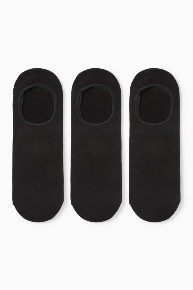 Uomo - Confezione da 3 - calze salvapiede - nero