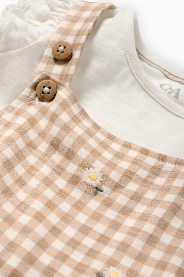 Baby Girls - Floral - baby outfit - 2 piece - cremewhite