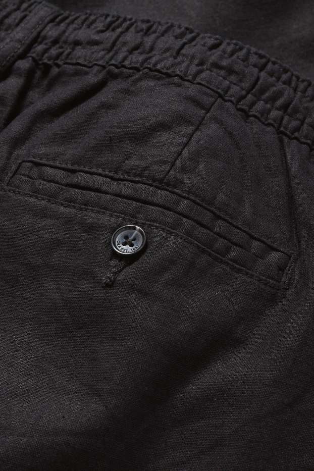 Uomo - Pantaloni chino - misto lino - nero