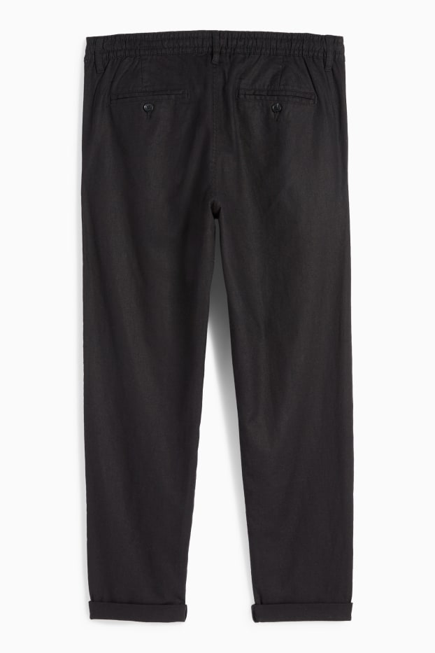 Uomo - Pantaloni chino - misto lino - nero