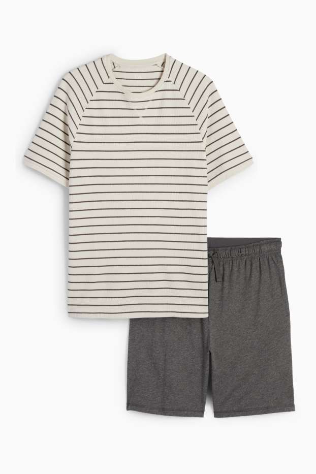 Herren - Shorty-Pyjama - grau-melange