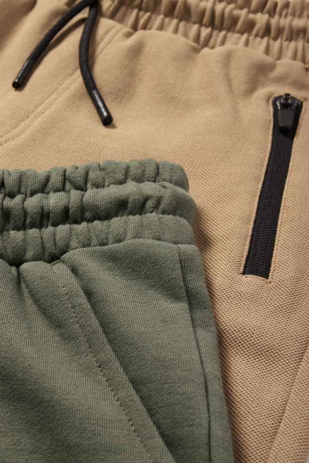 Children Boys - Multipack of 2 - sweat shorts - beige / green