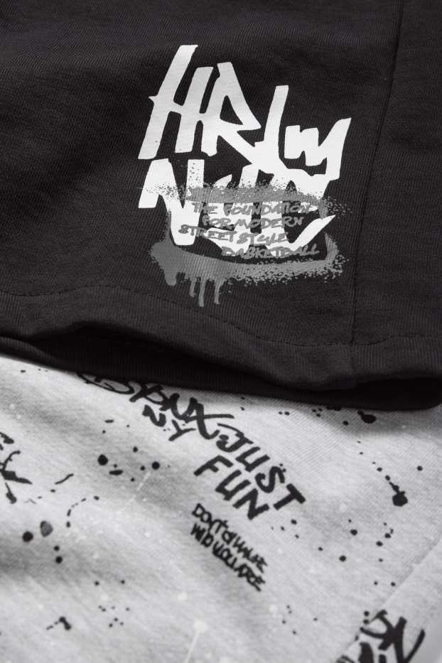 Nen - Paquet de 2 - grafits - bermudes de xandall - gris/negre