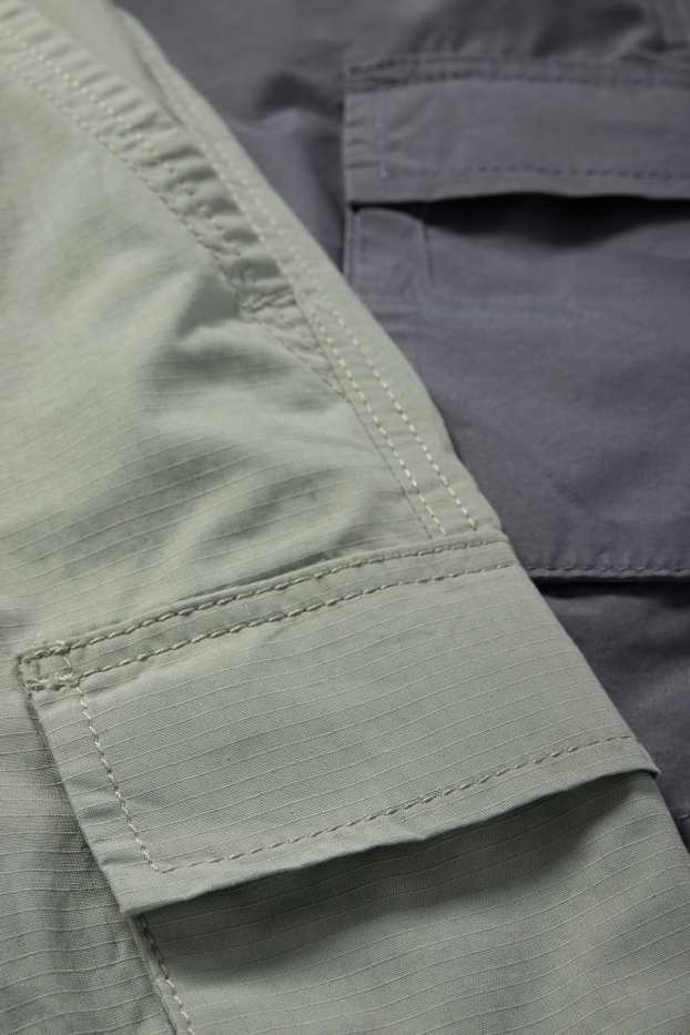 Copii - Băieți - Multipack 2 perechi - pantaloni scurți cargo - gri