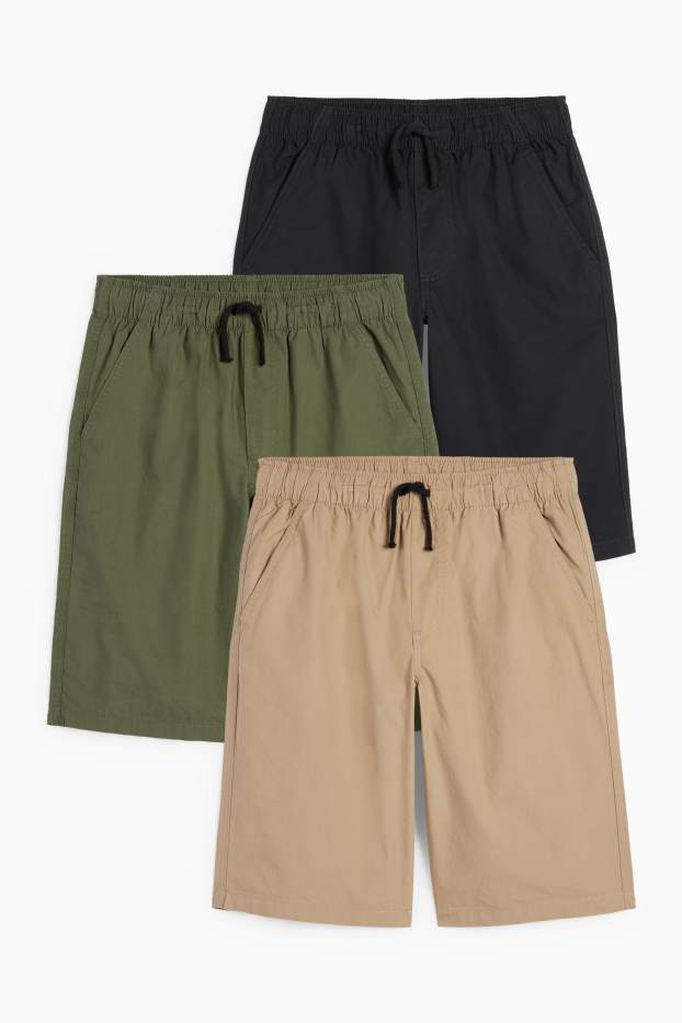 Kinder Jungen - Multipack 3er - Bermudas - taupe