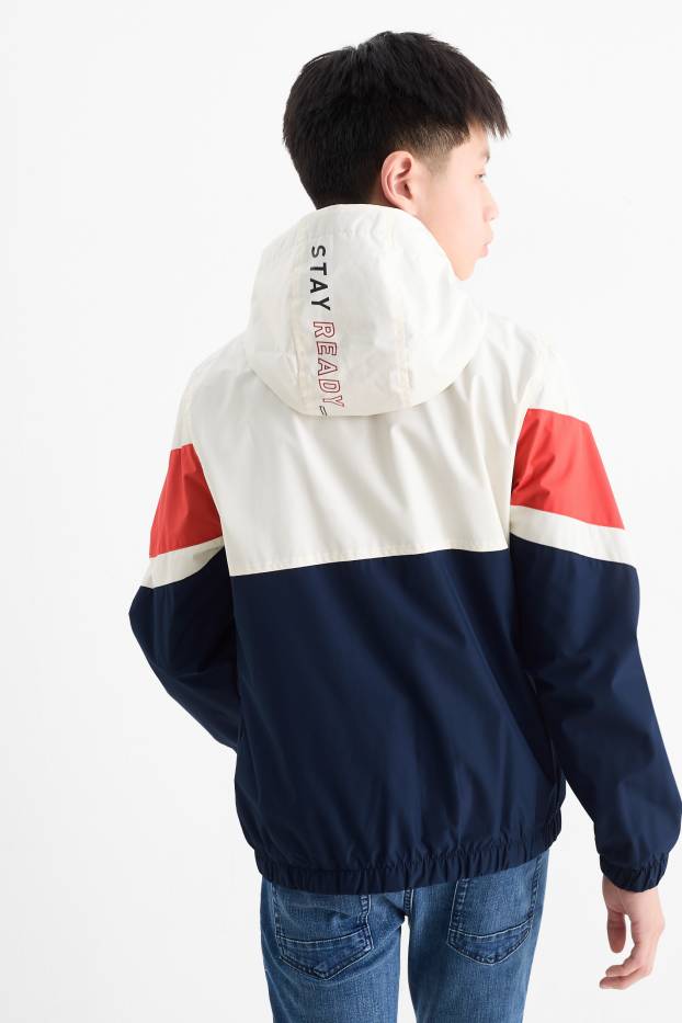 Niños: niños - Chaqueta con capucha - impermeable - rojo