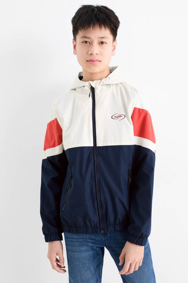 Niños: niños - Chaqueta con capucha - impermeable - rojo