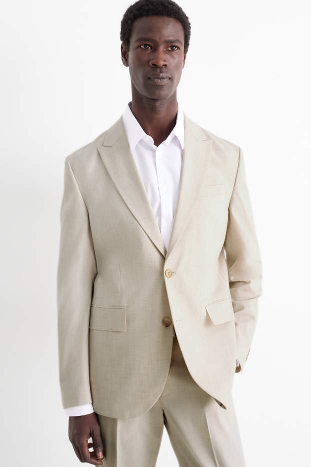 Herren - Baukasten-Sakko - Regular Fit - Flex - hellbeige