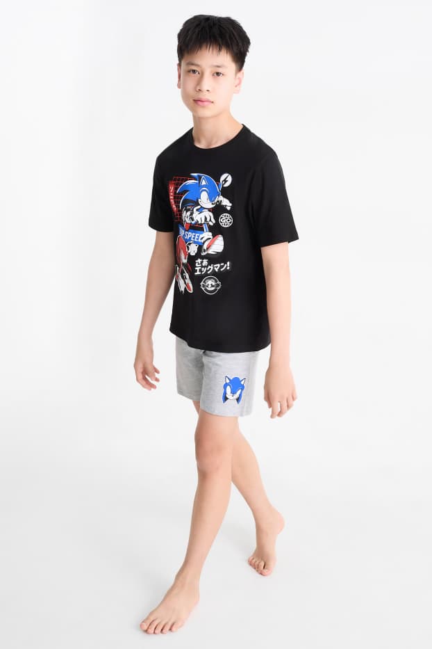 Nen - Sonic - pijama d’estiu - 2 peces - negre