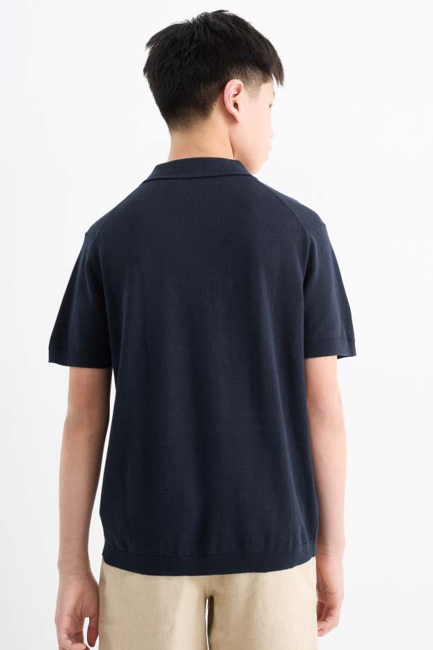 Copii - Băieți - Tricou polo - albastru închis