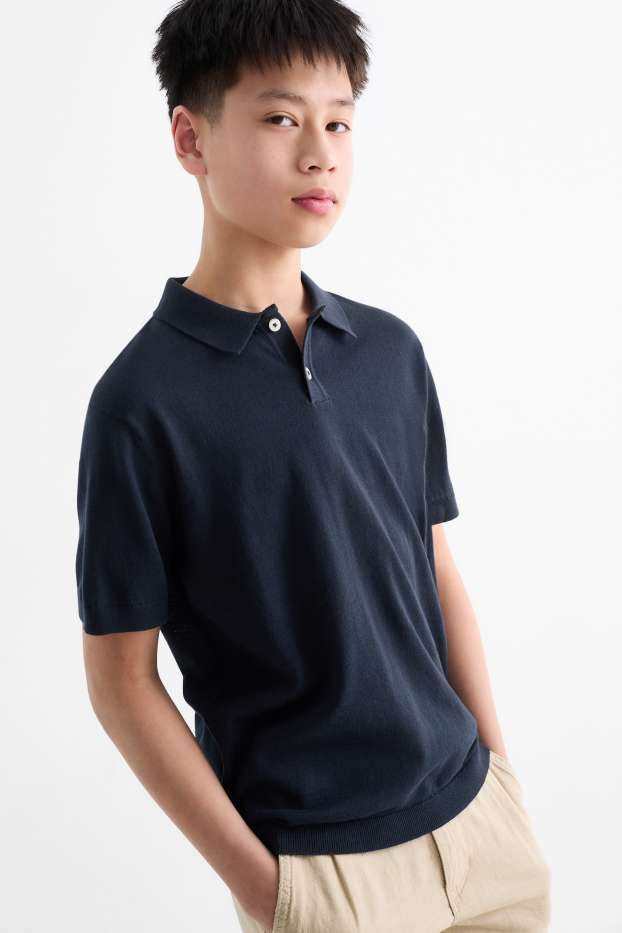 Copii - Băieți - Tricou polo - albastru închis