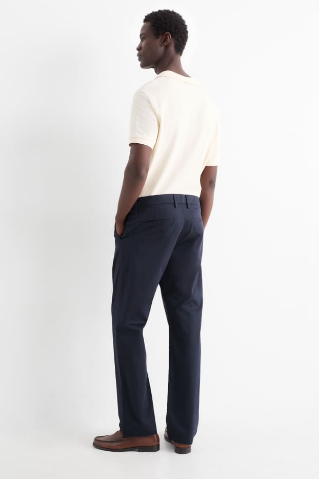 Pánské - Kalhoty chino - regular fit - tmavomodrá