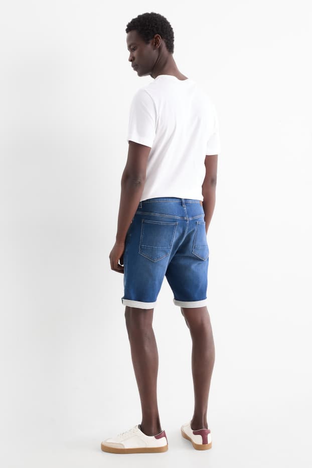 Heren - Korte spijkerbroek - Flex jog denim - jeansblauw