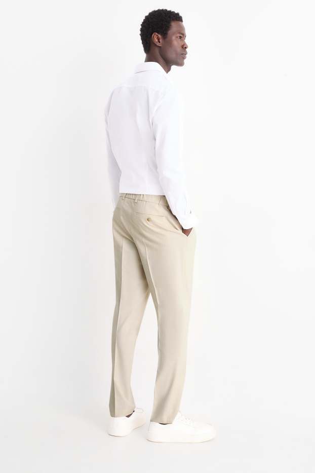 Herren - Baukasten-Hose - Slim Fit - Flex - gestreift - hellbeige