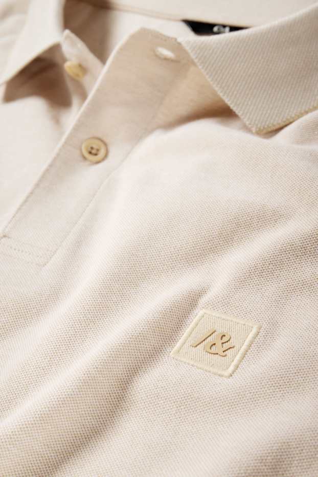 Bărbați - Tricou polo - bej deschis