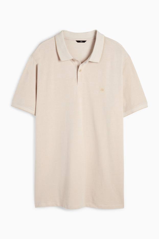 Bărbați - Tricou polo - bej deschis