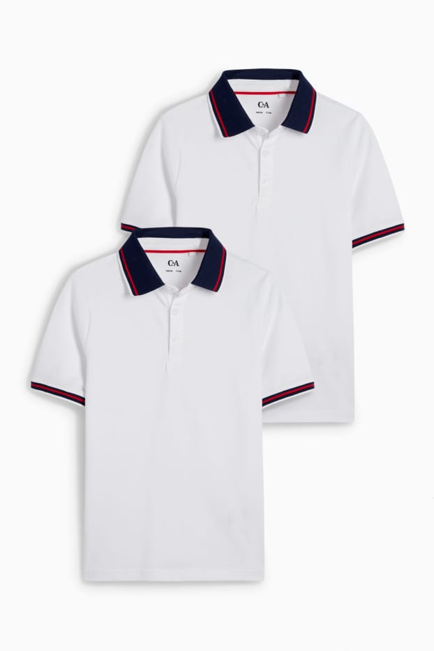 Kinder Buben - Multipack 2er - Poloshirt - cremeweiß