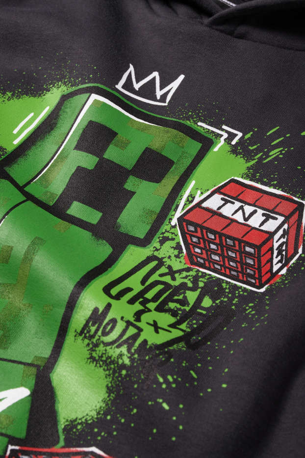 Enfants garçons - Minecraft - ensemble - sweat à capuche et pantalon de jogging - 2 pièces - gris / noir