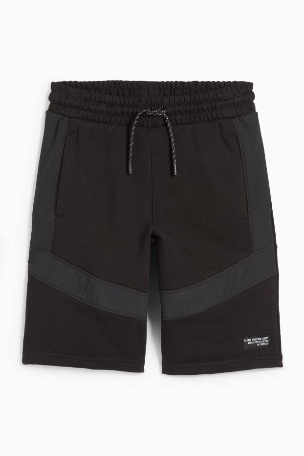 Kinder Buben - Sweatshorts - schwarz