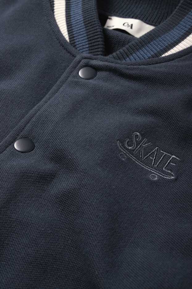 Kinder Jungen - Skater - Collegejacke - strukturiert - dunkelblau