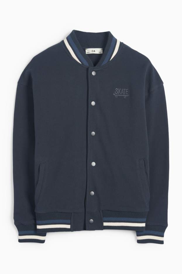 Kinder Jungen - Skater - Collegejacke - strukturiert - dunkelblau