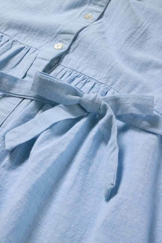 Dona - Vestit de lactància amb coll en punta - blau clar