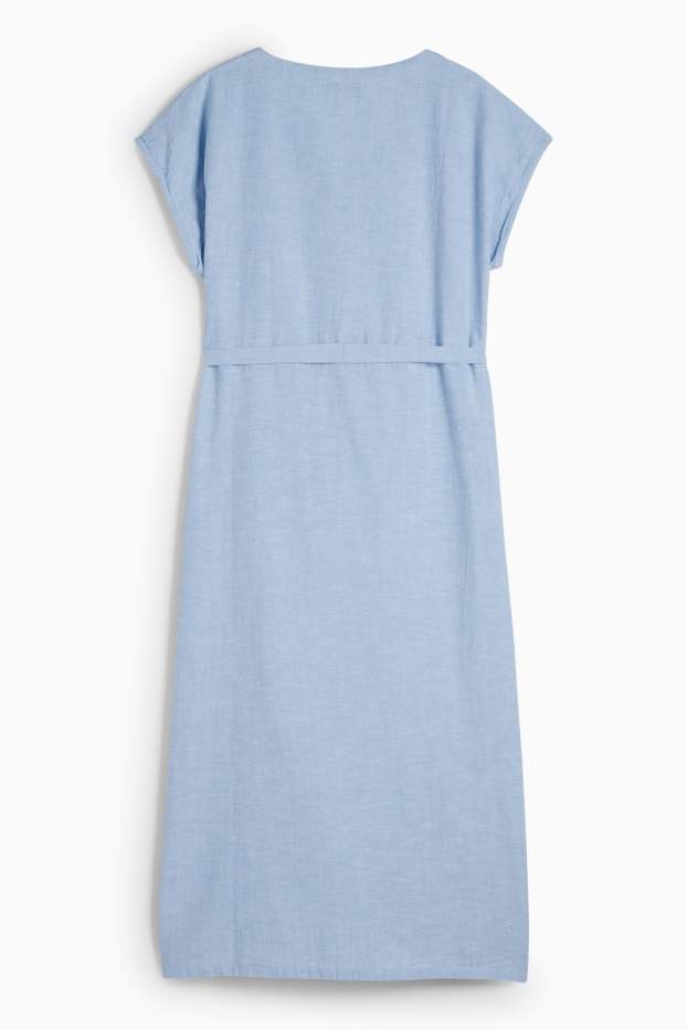 Dona - Vestit de lactància amb coll en punta - blau clar