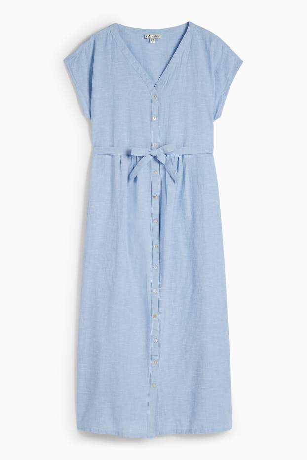 Dona - Vestit de lactància amb coll en punta - blau clar