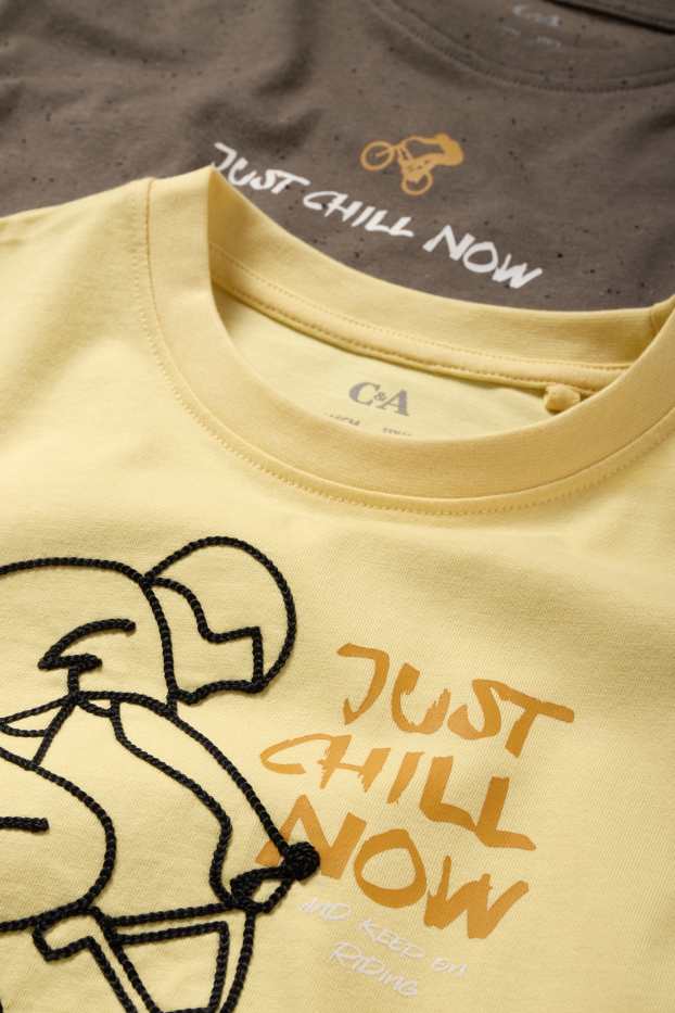 Enfants garçons - Lot de 2 - BMX - T-shirt - jaune