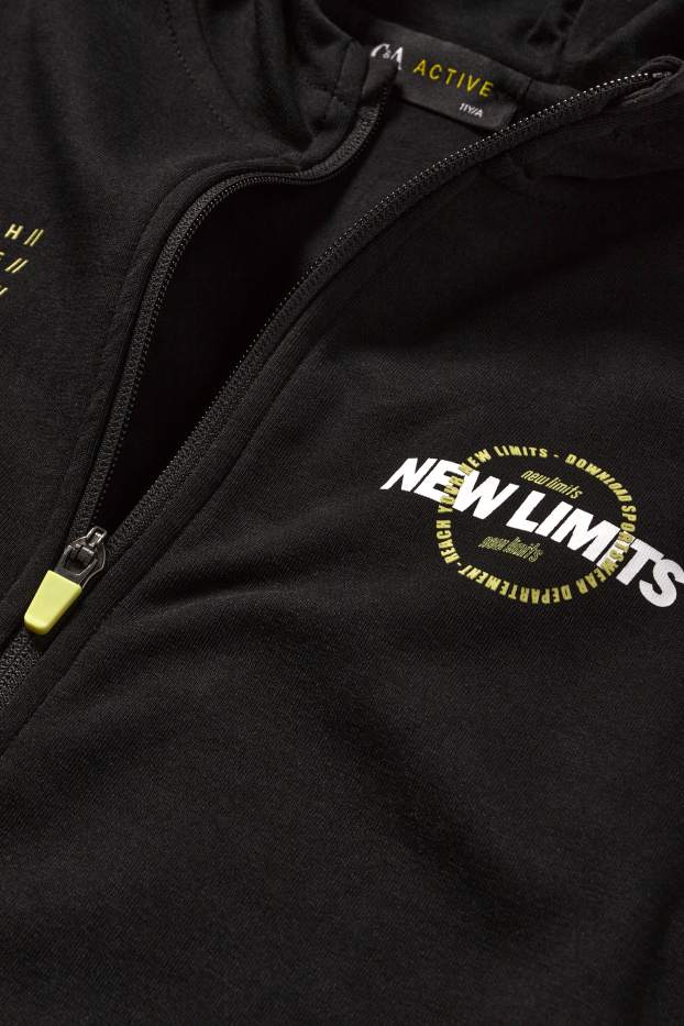 Enfants garçons - Gilet sans manches en molleton avec capuche - noir