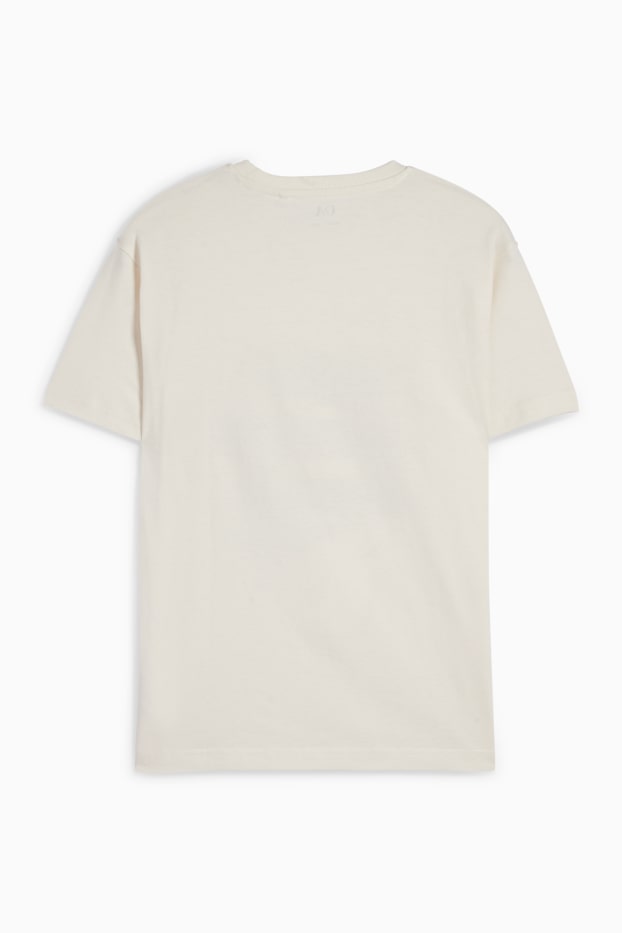 Děti - chlapci - Skejťácký motiv - tričko s krátkým rukávem - krémově bílá