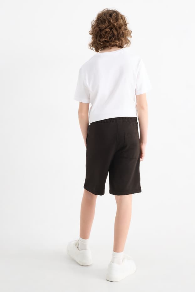 Kinder Buben - Sweatshorts - schwarz