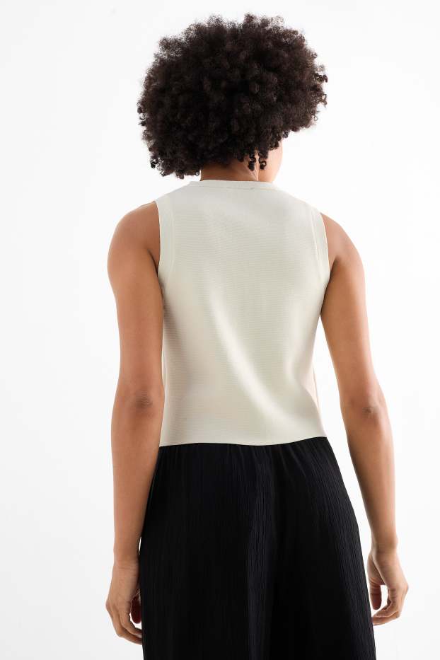 Femmes - Gilet de maille - blanc crème
