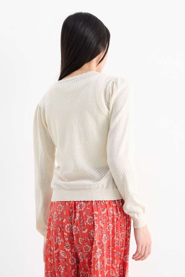 Kinder Mädchen - Strickjacke - cremeweiß