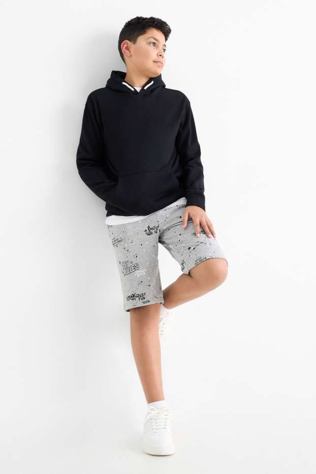 Nen - Paquet de 2 - grafits - bermudes de xandall - gris/negre