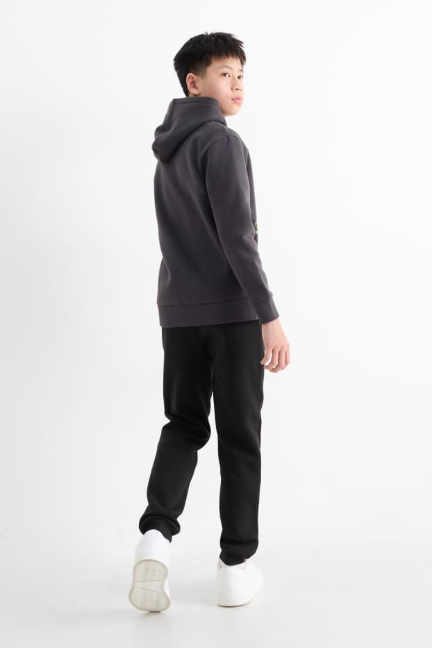 Enfants garçons - Minecraft - ensemble - sweat à capuche et pantalon de jogging - 2 pièces - gris / noir