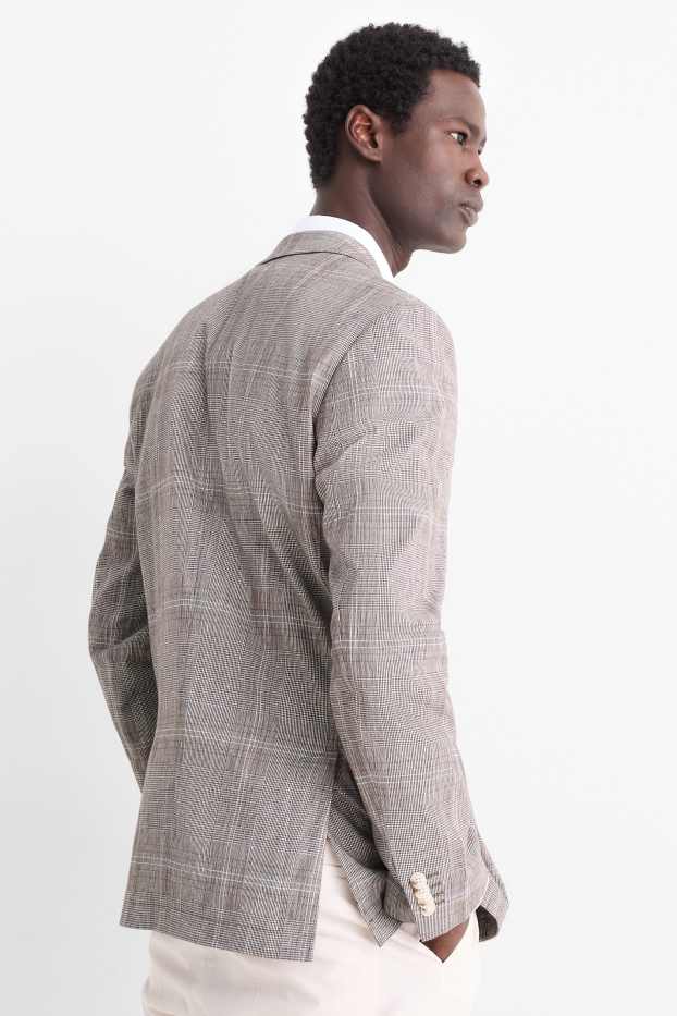 Herren - Baukasten-Sakko mit Leinen-Anteil - Regular Fit - Stretch - grau