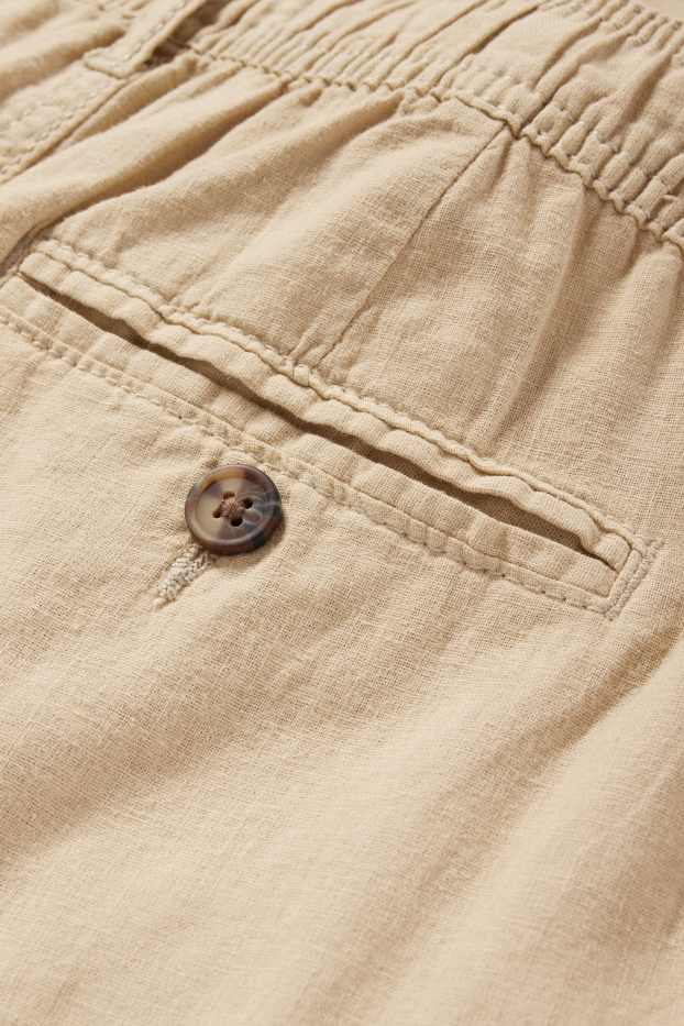 Kinder Jungen - Bermudas - Leinen-Mix - hellbeige