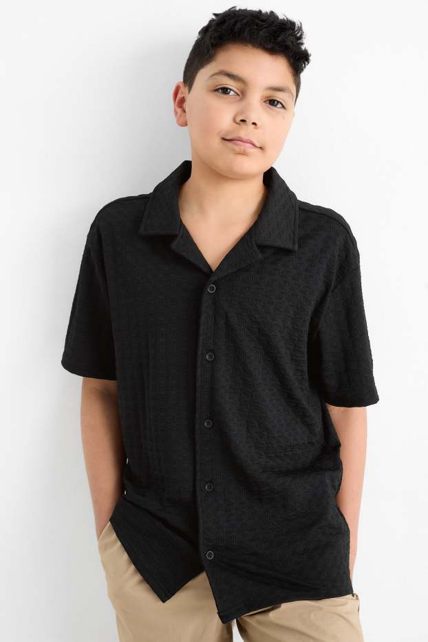 Copii - Băieți - Cămașă - structurată - negru