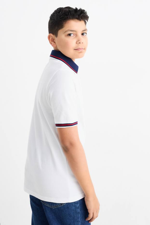Kinder Buben - Multipack 2er - Poloshirt - cremeweiß