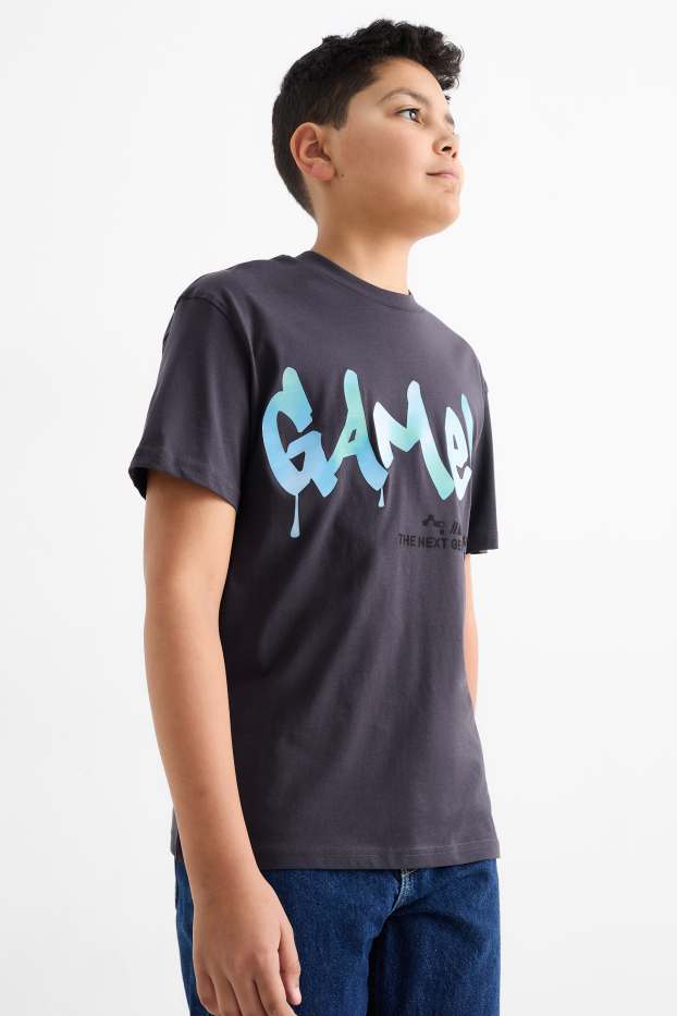 Enfants garçons - Jeux vidéo - T-shirt - gris foncé