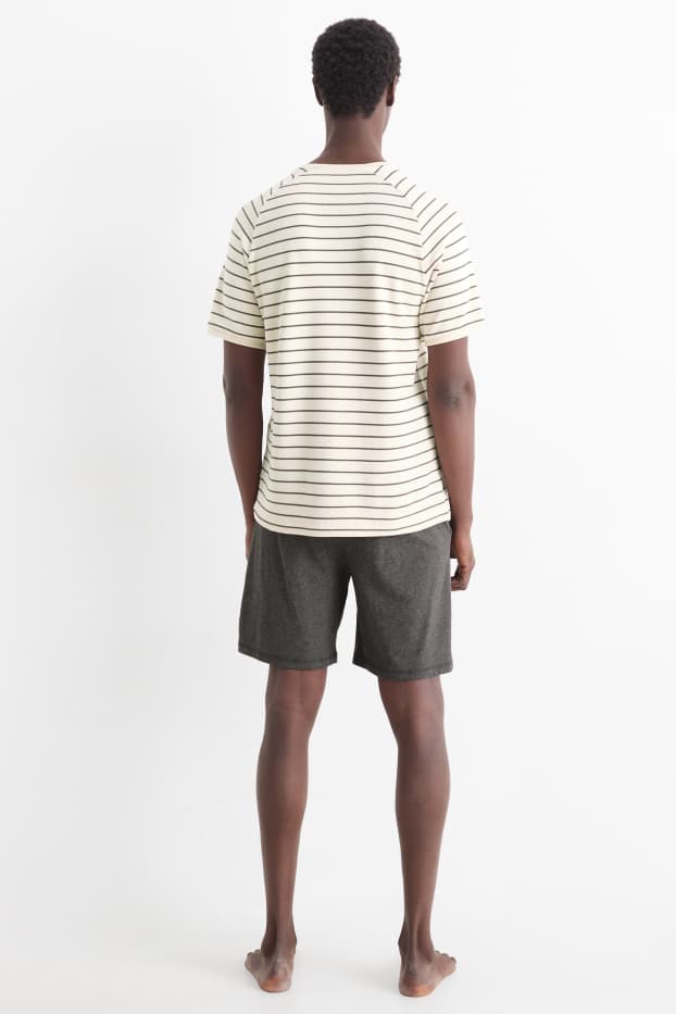 Herren - Shorty-Pyjama - grau-melange