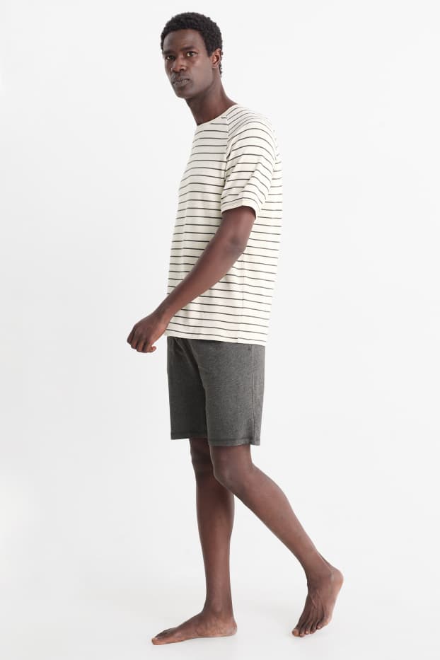 Herren - Shorty-Pyjama - grau-melange