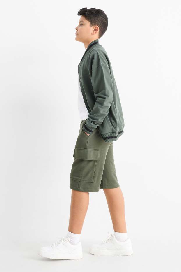 Children Boys - Multipack of 2 - sweat shorts - beige / green