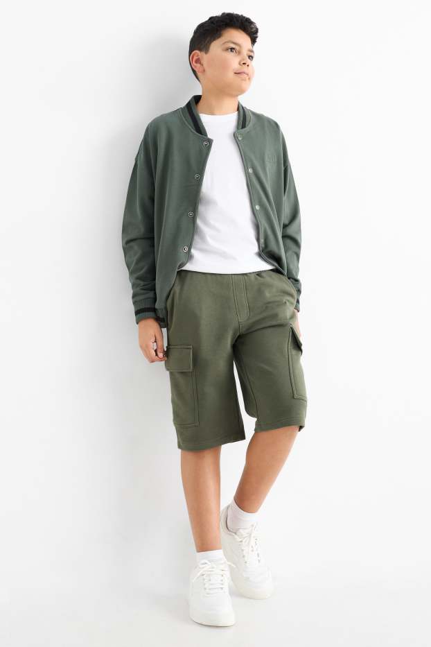 Children Boys - Multipack of 2 - sweat shorts - beige / green